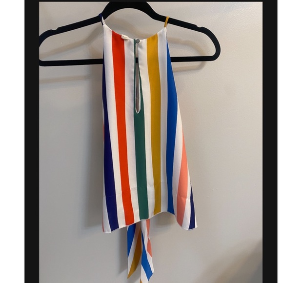 Tyche Rainbow Stripe Tie Front Top Size: Small - Picture 3 of 5